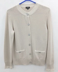 Chanel 17C Cuba Coco 100% Kaschmir Strickjacke Gr.L FR42 UK14 Creme UVP 3.420£ - Bild 1 von 17
