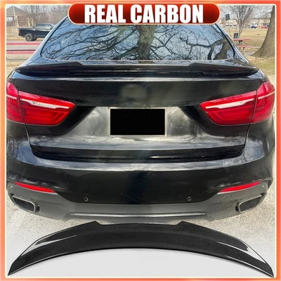 Alerón trasero de carbono real para BMW X6 F16 F86 X6M 2015-2019 ala de patada alta Foto 1 de 4