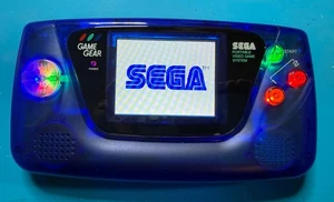 SEGA Game Gear Portátil Azul Transparente LED RetroSix Cerámica Recapitulación IPS V3.1 Re-Carcasa - Imagen 1 de 6