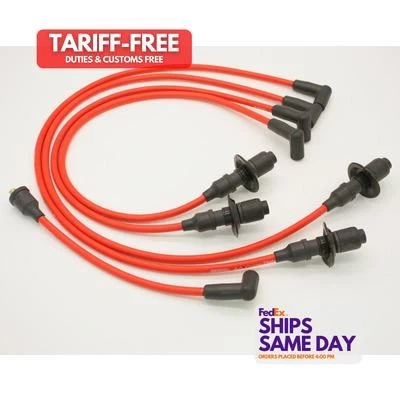 Pertronix Ignition 804404, 8Mm Spark Plug Wire Set Vw W/Male Tower Cap Red Perfo - Image 1 of 4