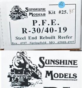 Pacific Fruit Express R-30/40-19 Steel Rebuilt Reefer Sunshine Models HO MY26.14