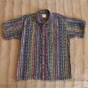 Artesania New York Mens Button Short Sleeve Shirt XL Multicolor Ethnic Pattern - Picture 1 of 9