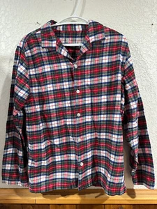 gap flannel pj set ivory plaid size small . used once still look like new - Picture 1 of 8