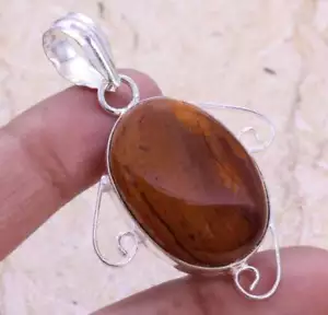 Mookaite 925 Silver Plated Handmade Pendant of 1.8" Ethnic - Picture 1 of 3