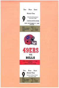 Buffalo Bills @ San Francisco 49ers 1989 ticket stub NP Montana Super Bowl XXIV - Picture 1 of 2