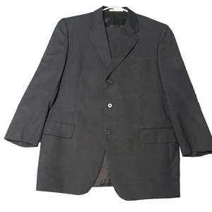 Joseph Abboud 42R 36x30 Gray Herringbone Super 100s Wool USA Made Mens Suit - Picture 1 of 16