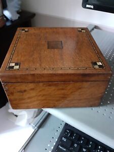 Vintage Hand Made Wooden Box with mother of pearl inlay