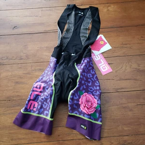 Ale Womens Small Cycling Bibshorts PRR 2.0 Purple Animal Print Bib Shorts Pink S - Picture 1 of 11