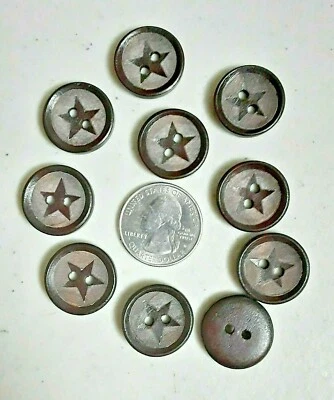 Набор из 10 деревянных пуговиц DARK STAR с 2 отверстиями 3/4 дюйма (20 мм) для рукоделия (3600DK)  - Изображение 1 из 3