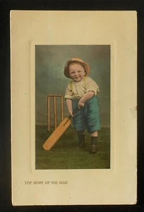 1910 Very Young Cricket Player The Hope of His Side Sports Valentines Series UK - Picture 1 of 1