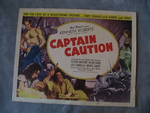 Póster de media hoja de película Captain Caution 1940 Victor Mature Alan Ladd en muy buena condición c5 - Imagen 1 de 1