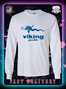 Viking Yachts Boats Logo Herren Langarm T-Shirt American Issaca Tees - Bild 1 von 12