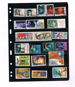 LOTE DE SELLOS ESPACIALES #1 TODA RUSIA 43 SELLOS 1957+ USADOS  - Imagen 1 de 2