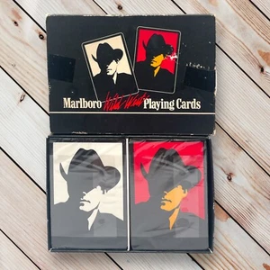 Vintage Marlboro Wild West Playing Cards 2 Decks 1991 With Box - Picture 1 of 4