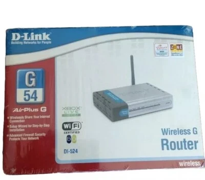 D-Link DI-524 Wireless High Speed Router  54 Mbps 802.11g AirPlus G New Sealed - Image 1 of 4