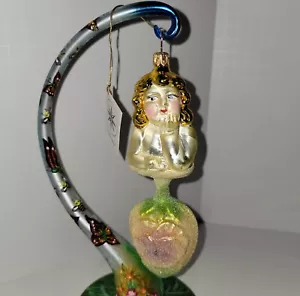Radko Cherub Angel 7” Christmas Ornament Spring Gardening Pansy Vintage 1997 NWT - Picture 1 of 7