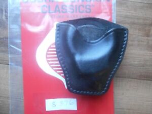 Cobra Plain Duty Single Open Leather Cuff Case Clip on Belt, Black S876