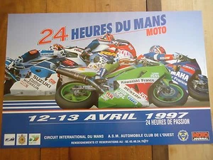 OFFICIAL POSTER **24 HOURS DU MANS 1997 MOTORCYCLES ** POSTER ACO MOTO LE  - Picture 1 of 3