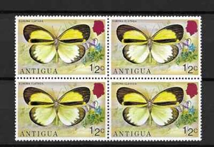 Antigua 1975 1/2c Butterflies MNH block of 4 S.G. 449 - Picture 1 of 1