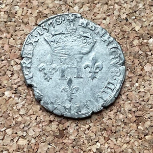 France. Henri III, 1574-1589. Double Sol Parisis 1578D, Lyon - E24228 - Picture 1 of 4