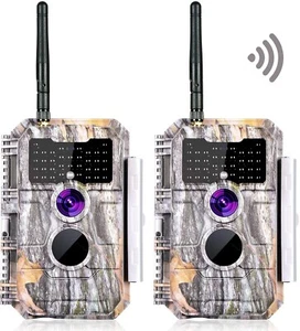 2 Pack WiFi Game Camera Trail Deer Cam 24MP 1296P MP4 Video Night Vision No Glow - Picture 1 of 8