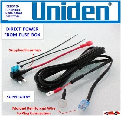 UNIDEN R4/R3 and R1 Radar Detector - Direct Power Cord from Fuse Box    (DP-UND) - Image 1 of 2