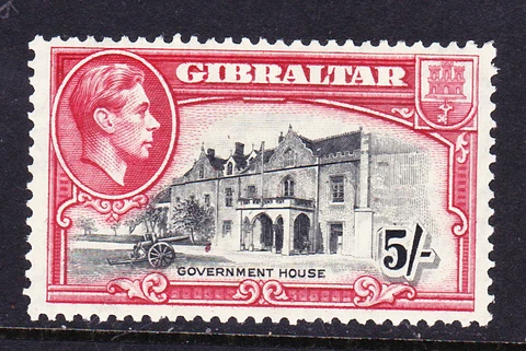 GIBRALTAR  Scott # 116   the FIVE SHILLINGS  MINT NEVER HINGED     FREE SHIPPING Cover