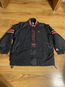 Chaqueta Pullover Puffer Vintage Chicago Bulls Starter Media Cremallera Adulto Talla XL LEER - Imagen 1 de 7