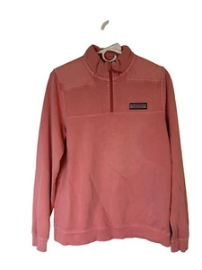 Vineyard Vines 1/4 Zip Overdyed Shep Shirt Boys XL (18) Pink Pullover Sweater - Picture 1 of 10