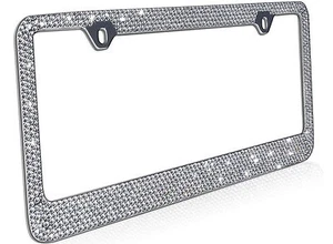 12 Filas Transparente/Blanco Cristal Ostentoso Estrás METAL Marco de Placa/Tapas Gratis - Imagen 1 de 4