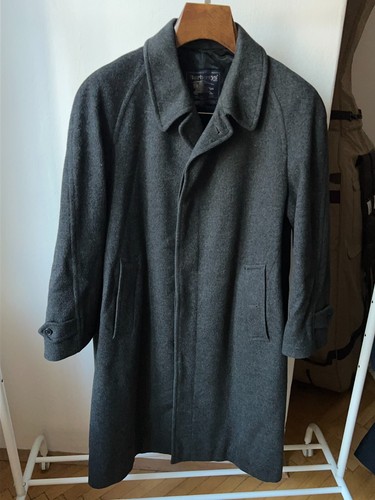 Trench grigio Burberry Balmacaan taglia EU 48 made in England vintage