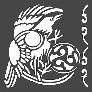 8"x8" Clear Plastic Stencil - Celtic Raven (SN120)***** - Picture 1 of 2