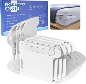 Bed Sheet Straps Clips – Heavy Duty Holders to Keep Sheets Tight & Secure - Picture 1 of 7
