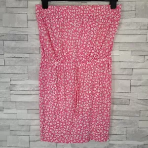 Pool Dress Cover Up Pink Floral Bandeau Large Beach Strapless - Picture 1 of 7