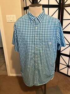 Chaps Men’s Short Sleeve Shirt XL Blue Checked - Picture 1 of 4