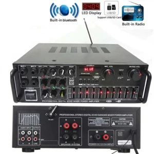 2000W VOLLVERSTÄRKER BLUETOOTH 5.0 HIFI STEREO FM RADIO 4 MIKROFONEINGÄNGE DHL - Bild 1 von 16
