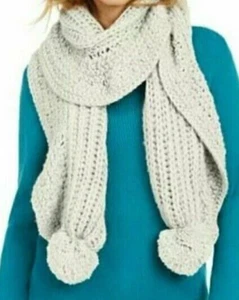 Charter Club Women's Scarf Ruffle Textured Knit Boa Ivory - Picture 1 of 5