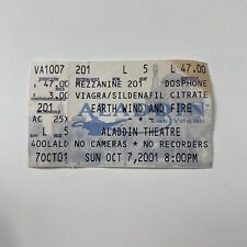 Earth, Wind & Fire Concert Ticket Stub Oct, 7 2001 Aladdin Theatre
