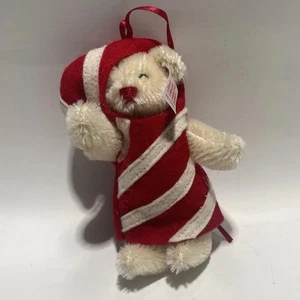 Steiff North American Exclusive Candy Cane Bear Ornament 2004 LE Jointed 4" Xmas - Picture 1 of 6