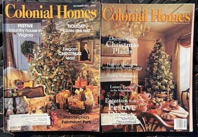 Vintage December 1993, 1994 COLONIAL HOMES Magazine Christmas Issues, Decor Food - Image 1 of 4