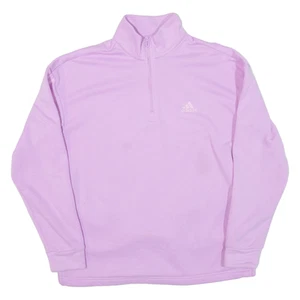 ADIDAS Womens Sweatshirt Purple 1/4 Zip M - Picture 1 of 6