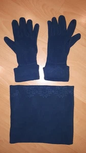 TCM Damen Set Fleece Schal Schlauchschal Loop Handschuhe türkis petrol uni 7,5 - Bild 1 von 6