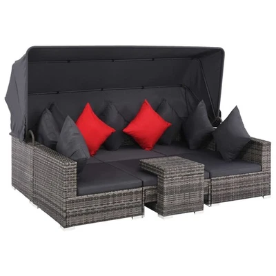 7-Piece Outdoor Sofa Set with Canopy Garden Patio Lounge Chairs Daybed Rattan - image 1 of 4