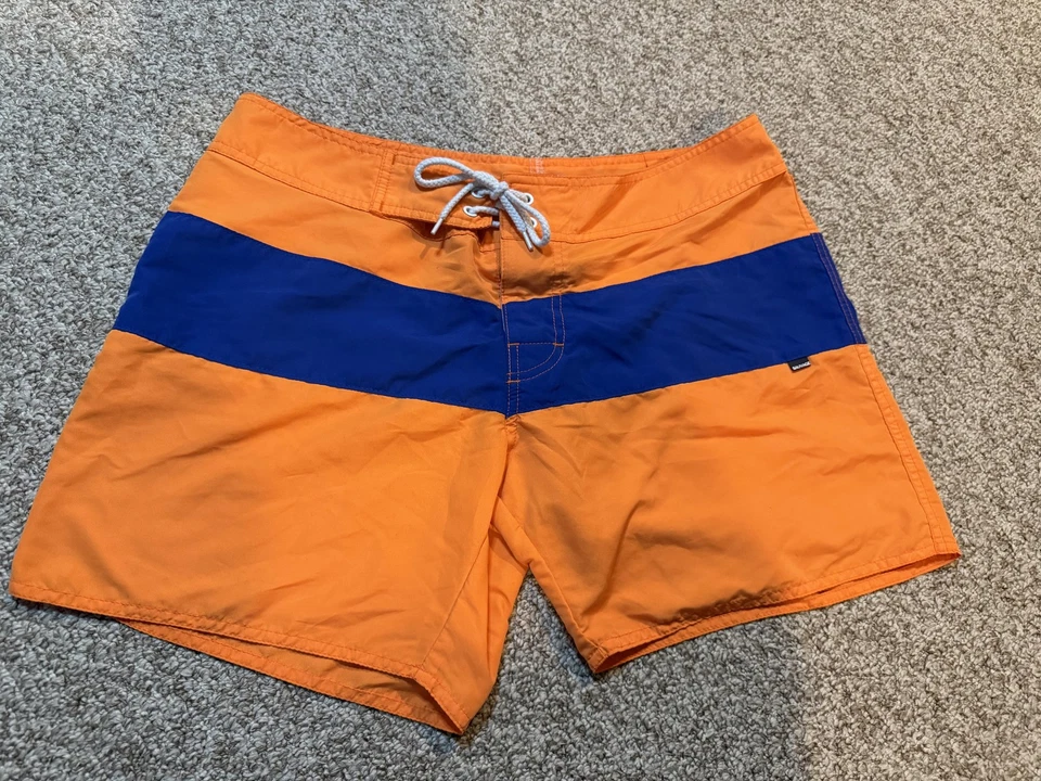 Bañador Sauvage para hombre 34 naranja azul bloque de color cordón hecho en bolsillo de EE. UU. Foto 1 de 4