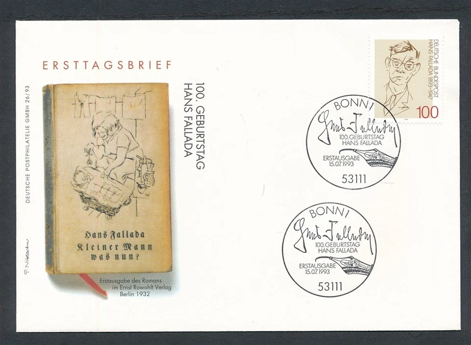D463871 Deutschland FDC Hundertjahrfeier Hans Fallada - Bild 1 von 1