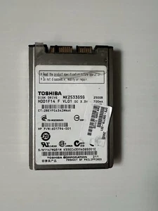 Toshiba MK2533GSG MICRO SATA 250GB Hard Drive 1.8” For HP Elitebook 2530P 2730P - Afbeelding 1 van 2