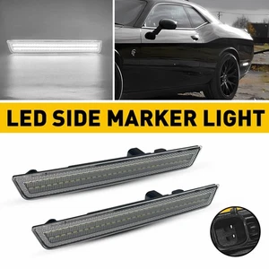 2PCS LED Rear Bumper Side Marker Light Lamp White for 2015-2022 Dodge Challenger - Picture 1 of 21