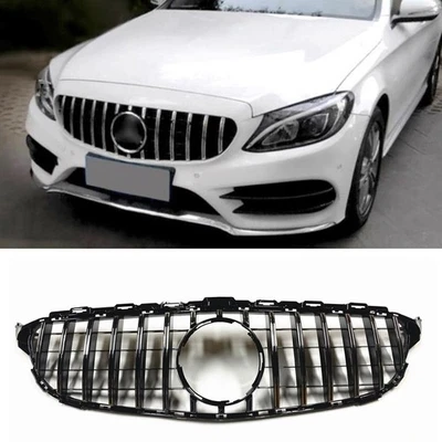 GT R Front Grille For Mercedes Benz C Class W205 C250 C350 C43 2014 2015 2016-18 - Image 1 of 4