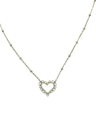"Collar colgante Kendra Scott W1316 Ari corazón cristal en oro blanco 19""" Foto 1 de 3