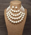New Faux Pearls Set Necklace Wedding Bridesmaids Reception Formal Wear Fashion